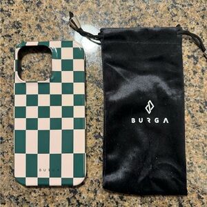 Green and White Checkered Phone Case